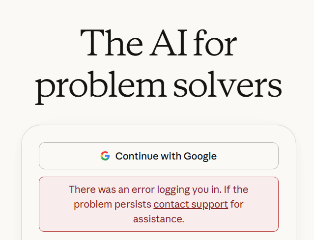 khantaimur's tweet photo. Cant login to Claude! I can see multiple erros on the console. But Claude status page says everything is fine. whats going on? @claudeai https://t.co/UYHimp2yI4