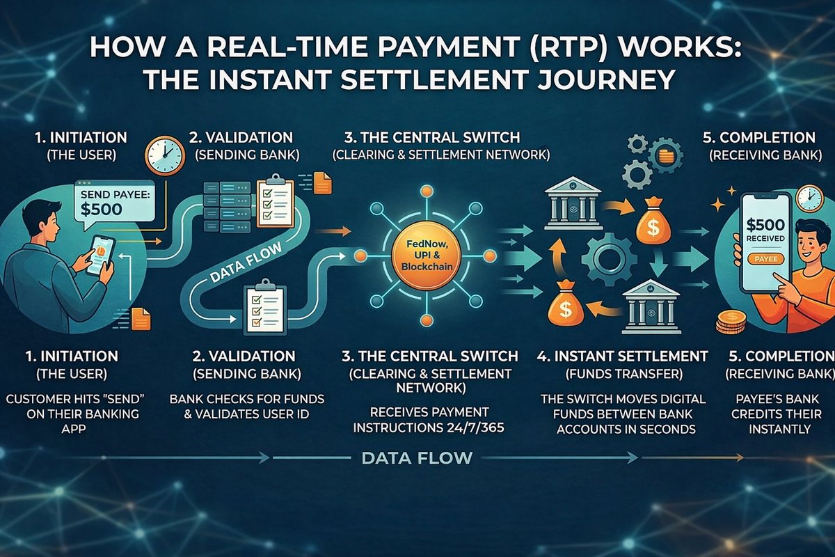 CryptoEduSchool's tweet photo. Stop waiting 3-5 business days for your own money; 
The era of "Instant" is here. 💸

#Fintech #RealTimePayments #DigitalBanking https://t.co/ZJZHjjRpLD