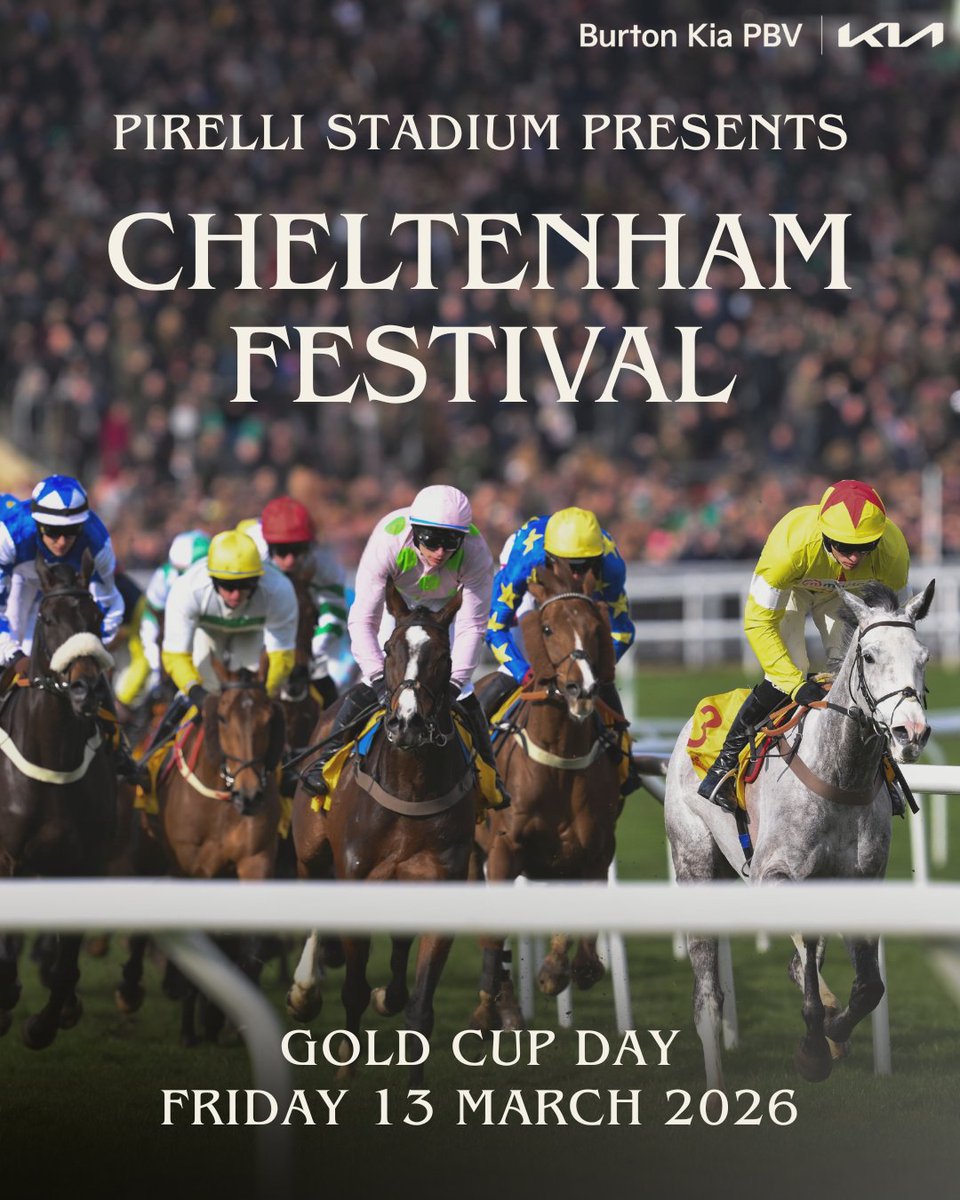 BAFCEvents's tweet photo. Just one week to go until Cheltenham fever hits the Pirelli Stadium!  

Enjoy a delicious four-course meal before getting stuck into the thrill of the races with our on-site bookie and Grand National winner, Bob Champion, as host.  

🏇 https://t.co/WZ23FTbRRA 

#TheBrewers | Brought to you by @BurtonKia