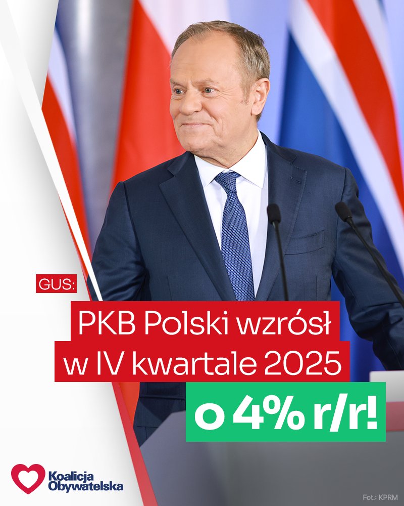 Polska gospodarka rozwija się w zawrotnym tempie 🇵🇱📈

Szacunek GUS: PKB Polski wzrósł w IV kwartale zeszłego roku aż o 4️⃣% r/r❗️