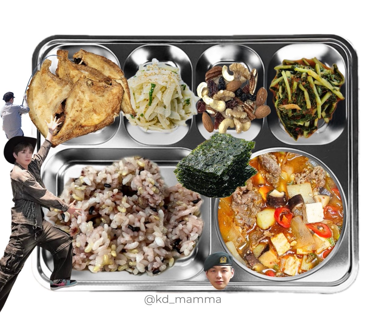 kd_mamma's tweet photo. 〔 2026년 3월 3일 중식 〕
잡곡밥
차돌박이된장찌개
가자미구이
무나물
김
프로틴견과
열무김치
   ᑎ__ᑎ      ᐱ__ᐱ     ᕱ__ᕱ
   (˶.•o•˶)    ( .•ω• )    ( .•⤚• )
ଘ(ა       )    (ა🥜૮)｡   (      ٩)੭ https://t.co/zxSRXpXkU0