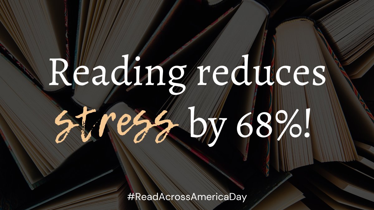 It's Read Across America Day! Did you know that 6 minutes of reading can lower stress levels by up to 68%? What will you read today? 📚
