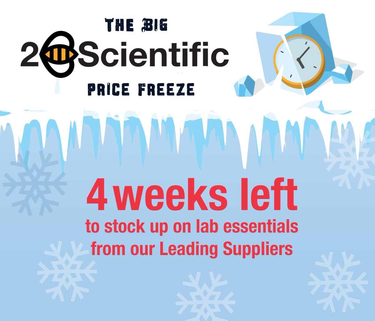 2BScientific's tweet photo. Only 4 weeks left in the 2BScientific Price Freeze 🚨 ❄️

Contact us at sales@2bscientific.com or contact your account manager to request a quote while you can!

View the link below for the full list of products frozen in price until March 31st, 2026👇
https://t.co/ANDBC56XkX https://t.co/BBH2Xxi54T