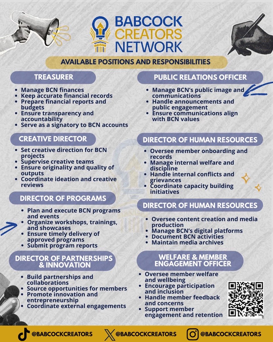 Babcockcreators's tweet photo. The wait is over! 📢 BCN is calling all visionary leaders- your time to shine is NOW!#babcockcreatorsnetwork #viral #BabcockCreatorsNetwork https://t.co/HpnAG2DoQq
