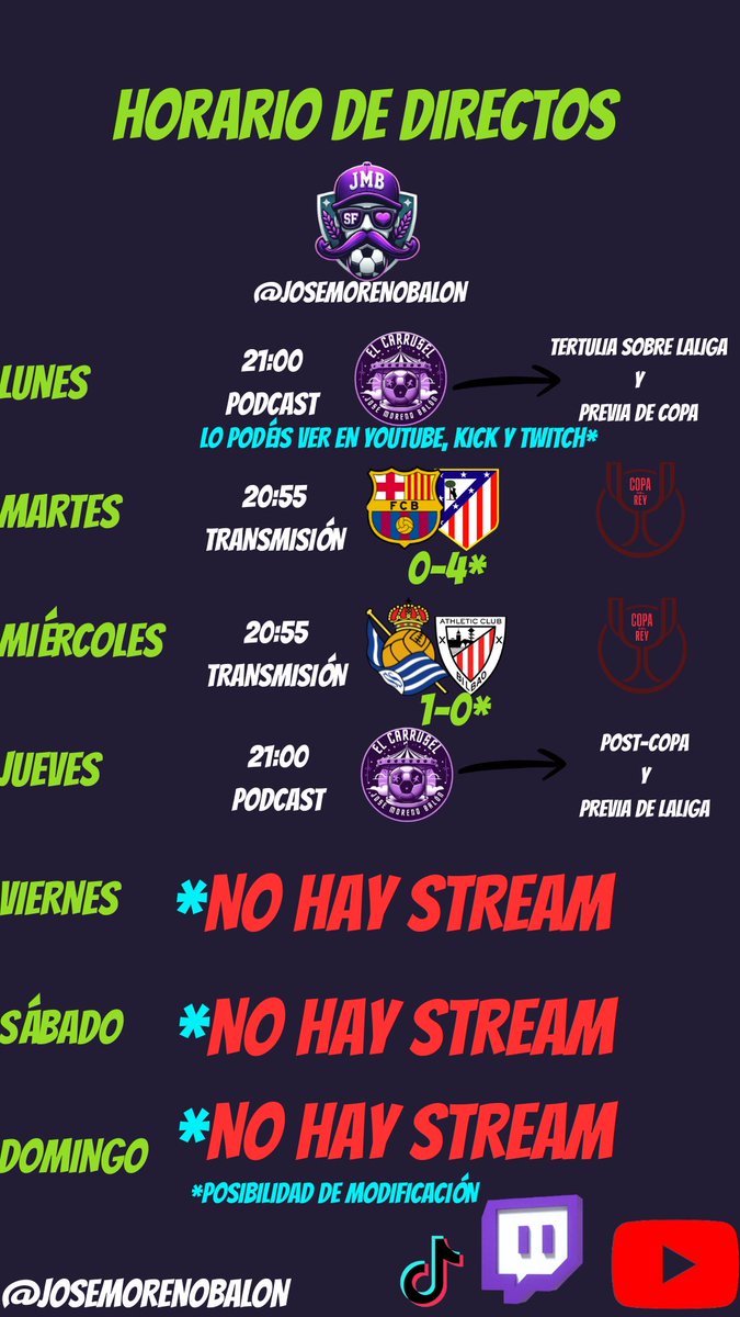 🤷‍♂️Estos temas y muchos más serán tratados en el <a href="/CarruseldeJMB/">El Carrusel de Jose Moreno Balón</a> : 
¿Derrota justa ayer en Montilivi?
¿Pedirán la cabeza de Eder Sarabia desde Elche?
¿Está en peligro el EuroRayo?

🆕Martes y Miércoles estaré narrando la copa del rey y el Jueves haremos la previa de LALIGA.

👇LINK