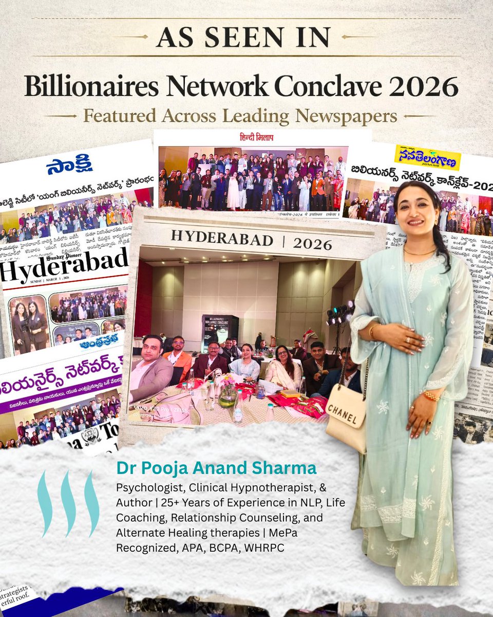 Dr. Pooja Anand Sharma represented #VishwasHealingAndHealthCare at the Billionaires Network Conclave 2026 at ITC Kohinoor #Hyderabad. A proud moment reflecting our commitment to leadership, innovation &amp; holistic growth.
shorturl.at/1xxW5

#BillionaireMindset #HolisticGrowth