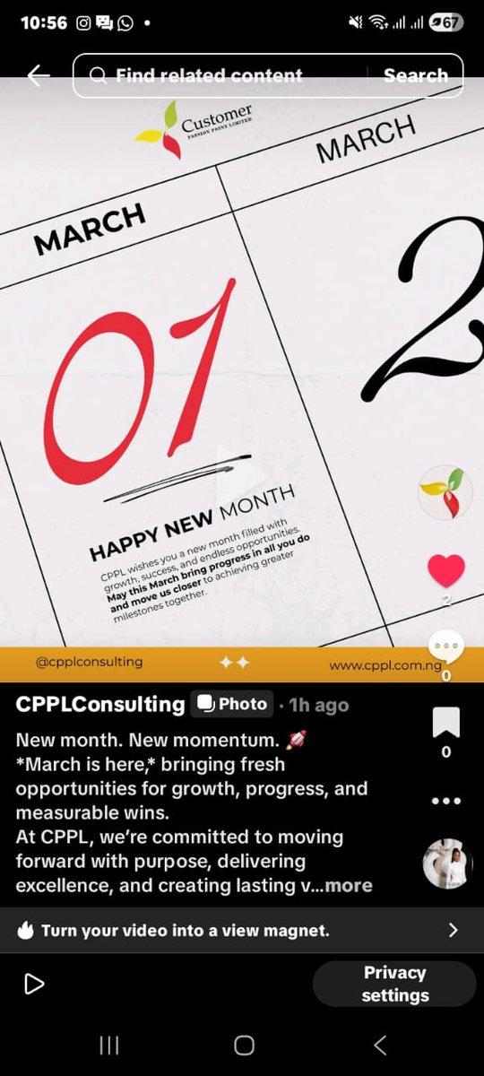 cpplnigeria1's tweet image. New month. New momentum. 🚀

March is here, bringing fresh opportunities for growth, progress, and measurable wins.

At CPPL, we’re committed to moving forward with purpose and creating lasting value in every engagement.

#HappyNewMonth #CPPL #GrowthMindset #BusinessExcellence