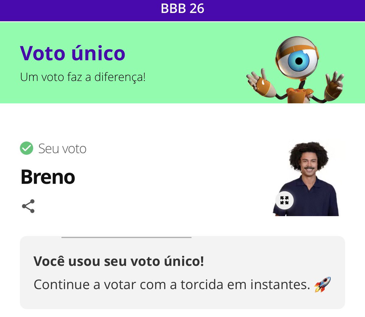 Dos males o menor.. fiz minha parte. #BBB26