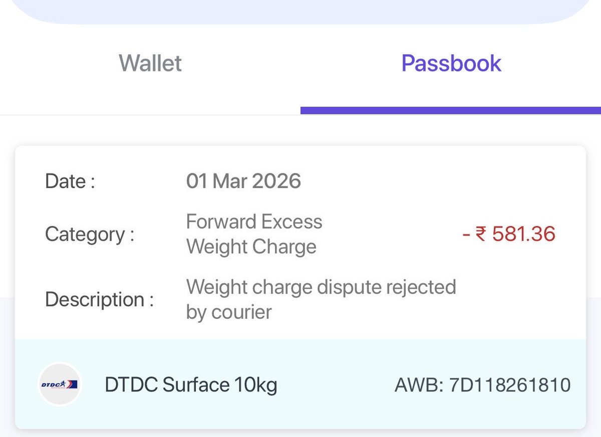 DivyanshFCB's tweet photo. @ShiprocketIndia Extra weight charges are being charged repeatedly for underweight packages &amp;shipments auto accepting them in a week. You guys are auto debiting customers account. The scanned images show 0.5kg as the weight and they charge for 1 or 2kgs. What is this scam? https://t.co/2bmWHPsYfK