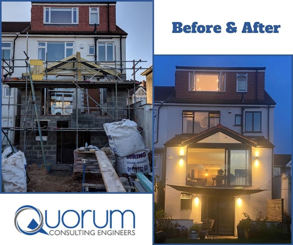quorumconsult's tweet photo. Before &amp; After... 🙌 

Here’s a look at one of Quorum's completed projects in #Bristol!

Our client came to us for assistance with designing a #twostoreyextension (including a #basement) to the #rear of their property.   

#Extending #Development #Construction #BeforeandAfter https://t.co/qNGBWvoiWk