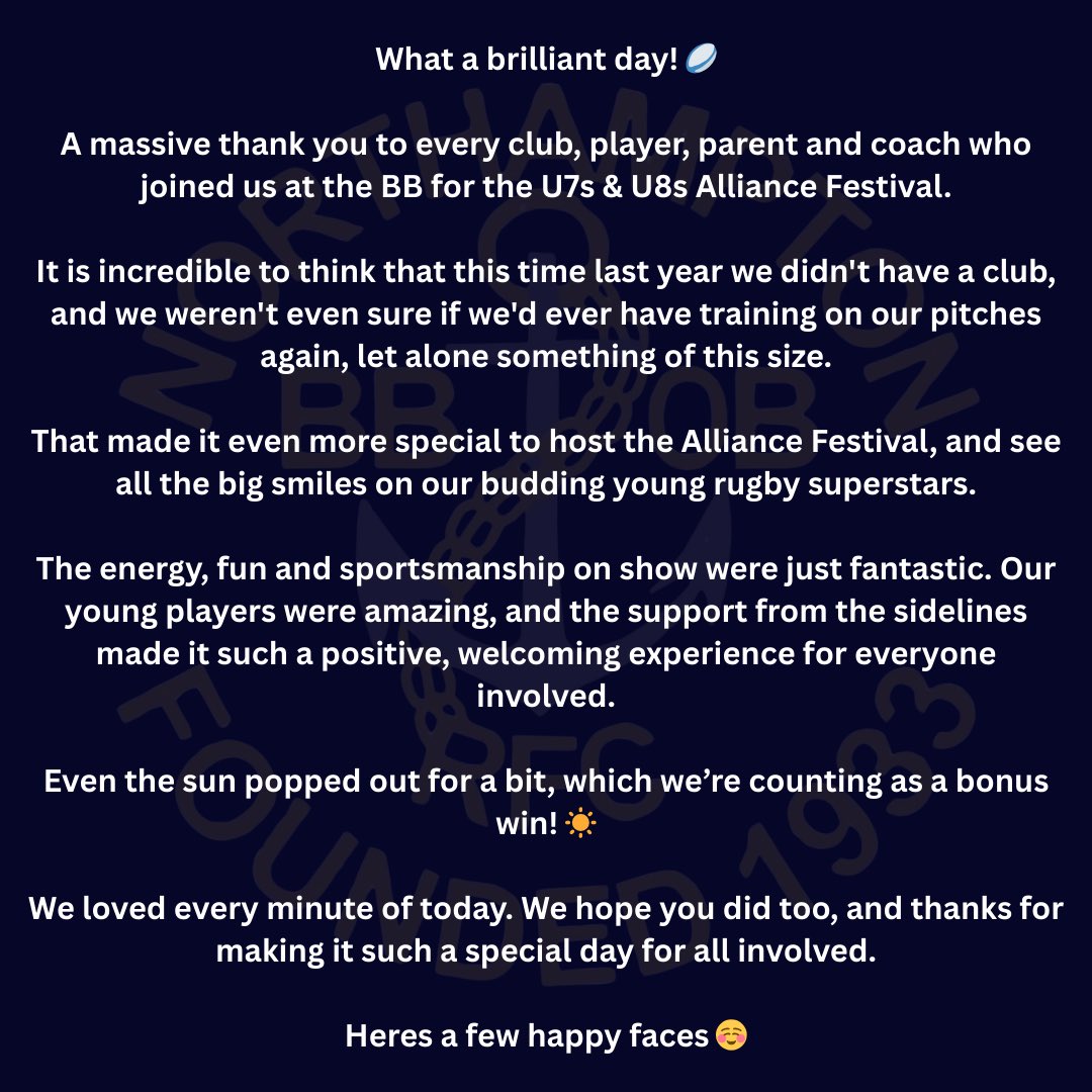 Northampton BBOB RFC tweet media