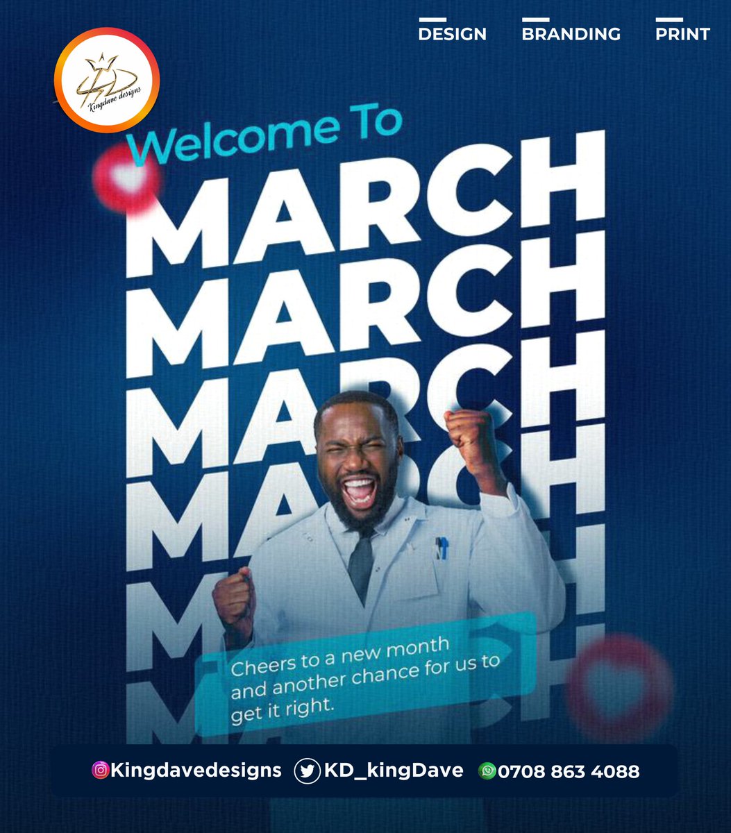 KD_kingDave's tweet photo. Welcome to MARCH! 

#Design #Designer #Branding #GeneralPrinting #Printing 
#KingdaveDesigns https://t.co/D9zqojljos