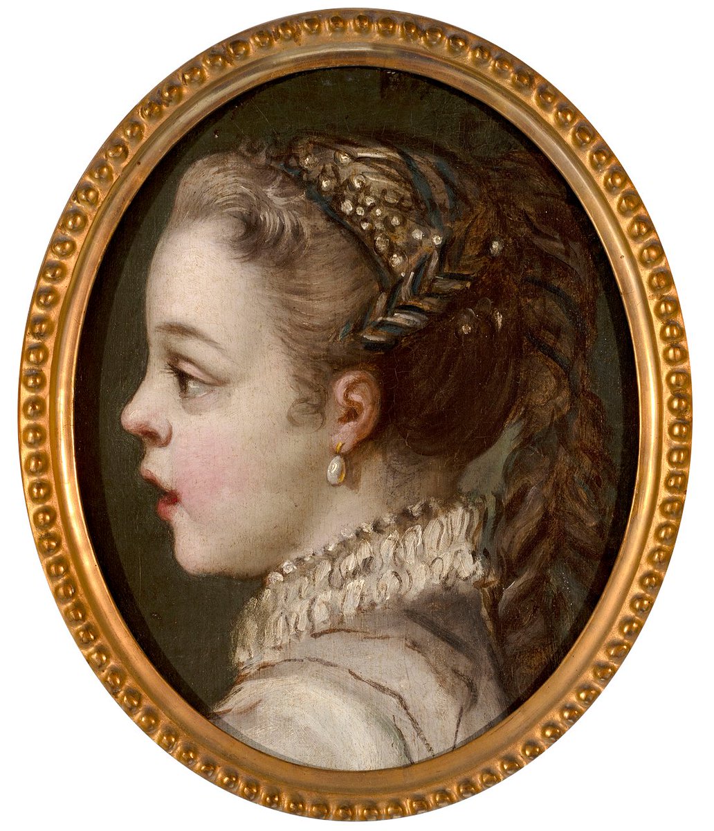 Me ha parecido muy interesante la última newsletter de Colnaghi sobre padres pintores que retratan a sus hijas.

Charles-André van Loo (Niza, 1705 – París, 1765). Marie-Rosalie Van Loo, hija del artista. Óleo sobre lienzo adherido a tabla, h. 1740. Colnaghi.