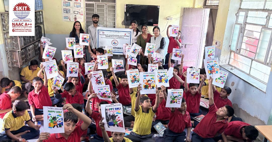 Spreading colours beyond the campus 🌸

The Gramothan Club of SKIT organized a Holi Celebration &amp; Gift Distribution Program at Netaji Subhash Chandra Bose Government School, Jagatpura.
Students shared the joy of Holi with children through natural colours, smiles, and meaningful