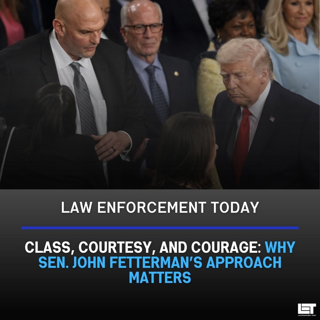 LawEnforceToday's tweet photo. Sen. Fetterman showed class during the State of the Union. This is how leadership should be.
Read more: https://t.co/hVDuq2Bvp2
♻️REPOST NOW! #LawEnforcement #News #Bipartisanship #CivilityInPolitics #Leadership https://t.co/6yoCnzosJX