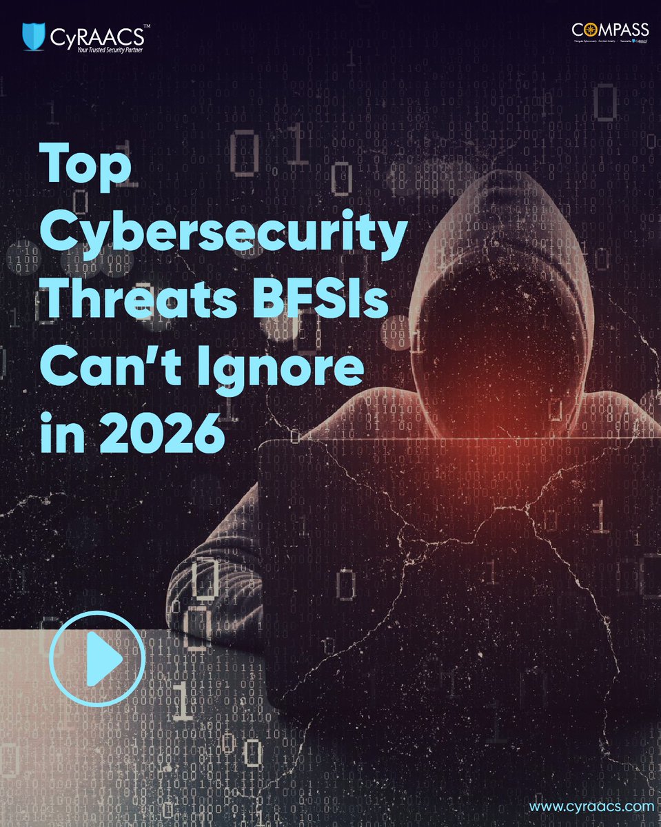 CyRAACS's tweet photo. 2026 isn’t creating new risks, it’s accelerating the ones already in motion.

Which of these risks concerns you most?
👉 Talk to our experts: https://t.co/Yr8iKY20F0

#CyberSecurity #BFSI #RiskManagement #Compliance #ContinuousSecurity #CyRAACS https://t.co/gTDFgnH1r7