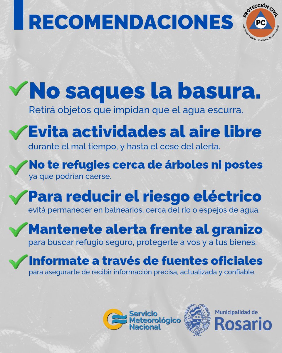 defensacivilco1's tweet photo. ⚠️ #AlertaAmarillo por tormentas para la madrugada del martes 3/3
Tormentas aisladas, algunas fuertes, con lluvias intensas en cortos períodos, actividad eléctrica frecuente, posible granizo y ráfagas de hasta 70 km/h.
🌧️ Acumulados entre 30 y 50 mm (puntualmente más).
#Alerta https://t.co/4XledO0Fo4