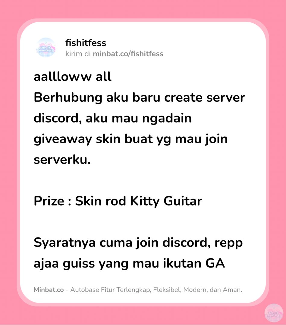 FISH IT FESS ‼️ WTT CANTUMIN UNAME tweet media
