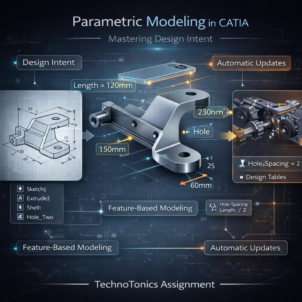 TTAtechnotonics's tweet image. Parametric Modeling in CATIA: Mastering Design Intent
Technotonics | 2026

#CATIA
#ParametricModeling
#DesignIntent
#CADDesign
#MechanicalEngineering
#ProductDesign
#EngineeringDesign
#FeatureBasedModeling
#Knowledgeware
#technotonicsassignment
#technotonics