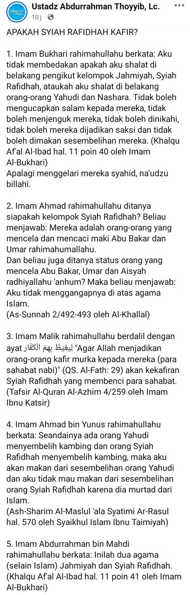 APAKAH SYIAH RAFIDHAH KAFIR? 

Oleh Ustadz Abdurrahman Thoyyib hafidzahullahu 

facebook.com/share/p/1CbTWj…