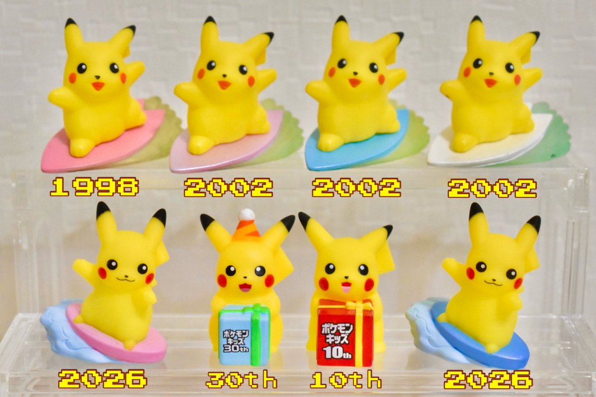 歴代なみのりピカチュウ全員集合ッ.ᐟ.ᐟ🏄‍♀️˚⋆⚡︎ #ポケモン