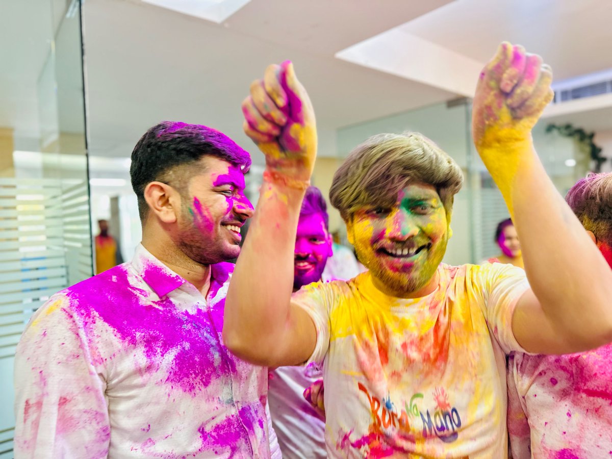 TrangileService's tweet photo. Holi vibes are here — and we brought the colours to our Noida office!

#Holi2026 #Trangile #LifeAtTrangile #FestivalOfColors #TeamBonding #OfficeCelebration #WorkplaceCulture #HoliVibes #CelebrateTogether https://t.co/6uqFE66IDE