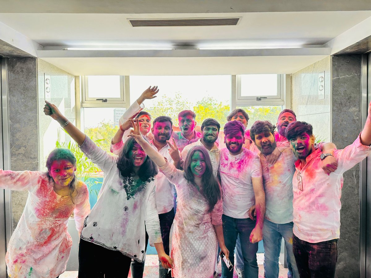 TrangileService's tweet photo. Holi vibes are here — and we brought the colours to our Noida office!

#Holi2026 #Trangile #LifeAtTrangile #FestivalOfColors #TeamBonding #OfficeCelebration #WorkplaceCulture #HoliVibes #CelebrateTogether https://t.co/6uqFE66IDE