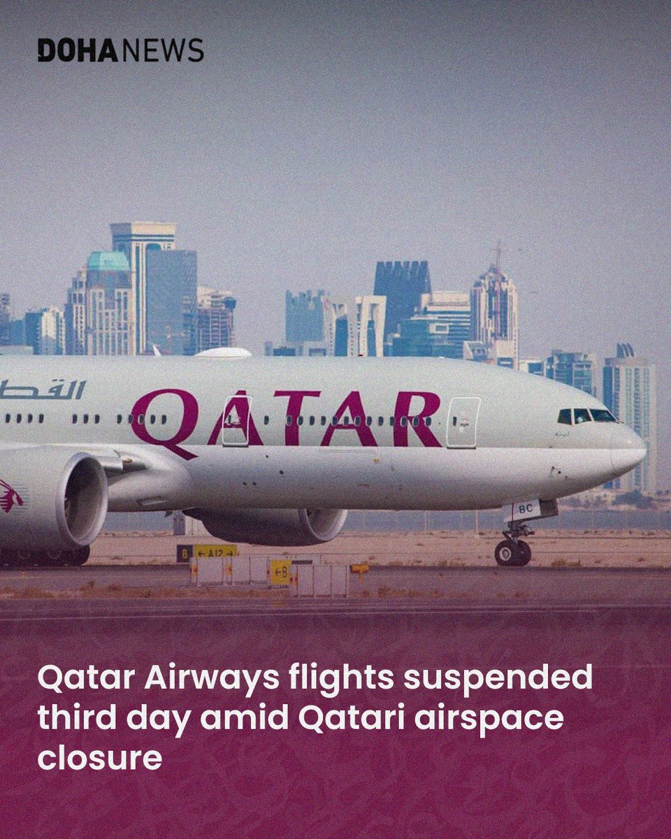 dohanews's tweet image. .@qatarairways has extended the suspension of its flight operations as Qatari #airspace remains closed for a third consecutive day. Services will resume once the Qatar Civil Aviation Authority confirms it is safe to reopen.

The #airline said an update will be provided on 3 March