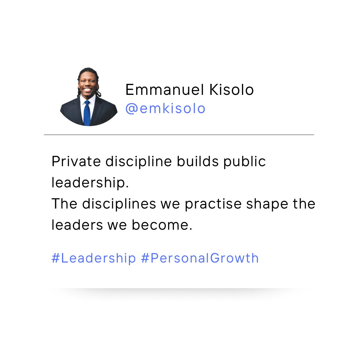 emkisolo's tweet photo. Lent has made me slow down.

Fasting. Prayer. Reflection.

Private discipline builds public leadership.
The disciplines we practise shape the leaders we become.

Faith does not pull me away from work. It sharpens how I lead within it.

#Lent #FaithAtWork #Leadership https://t.co/5t84peGlVQ