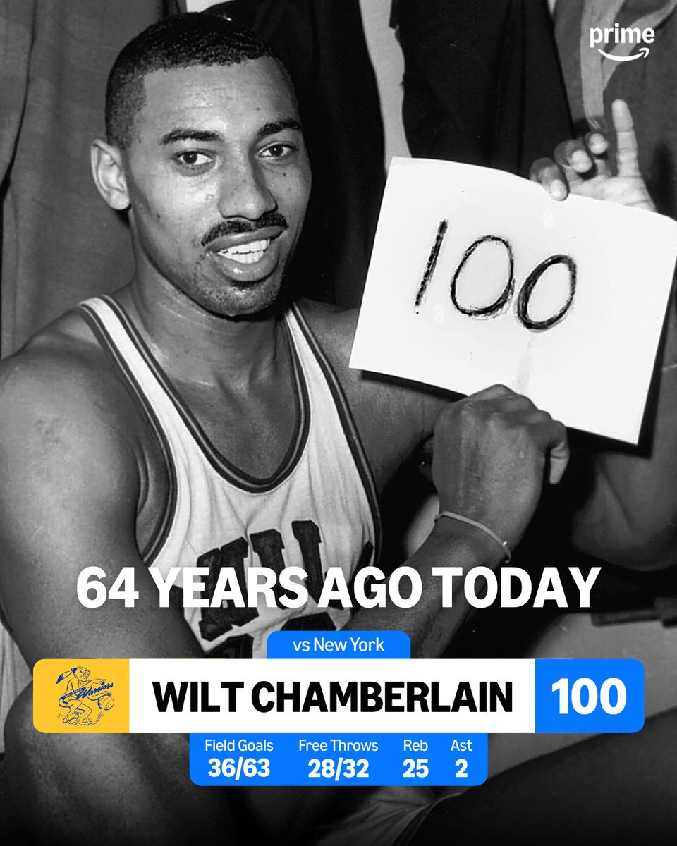 pvsportaunz's tweet image. 64 years on from arguably the most iconic performance in world sport 🤯🏀

#nba #WiltChamberlain #100pointgame #onthisday