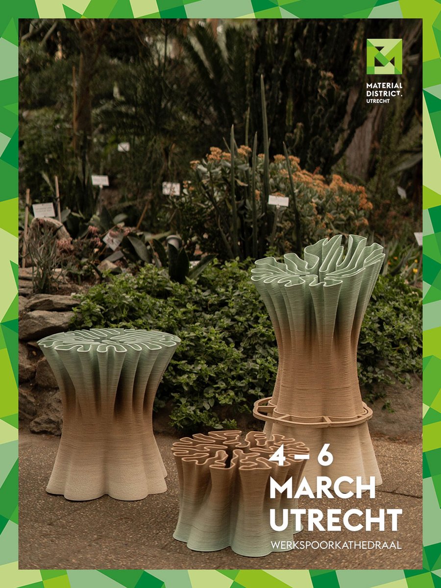 materialdistrct's tweet image. Material of the day: 3io 🤖🌱
By the University of Innsbruck, this bio-composite system blends renewable materials with robotic 3D printing. 

Discover it at MaterialDistrict Utrecht (4–6 March 2026). 🎟️

#Material
