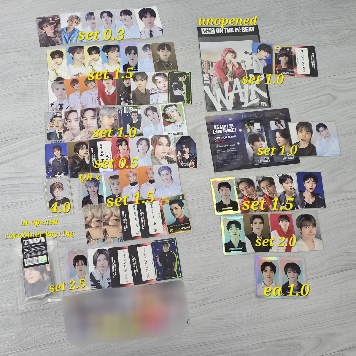 mjmnmm's tweet photo. NCT 127 Dream 드림 WayV
엔시티존 NCT ZONE 슈스엠 SSM 
골든에이지 스페셜 더모멘텀 카라비너 키링
자켓 포카 트레카 전시회 포카 양도 

DM⭕️

쟈니 태용 유타 도영 재현 런쥔 천러 
재민 샤오쥔 해찬 텐 양양 헨드리 wts
nct poca sell トレカ 삐그덕 md 트레카
엔시티 포카 양도 #ตลาดนัดnct https://t.co/Ms6Okg0BIg