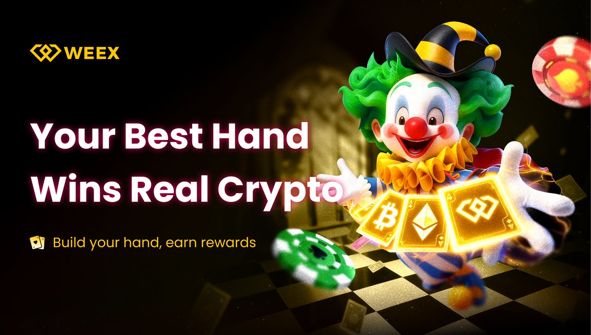 🎴WEEX Poker Party is LIVE! Show us your best hand today!Royal Flush? Straight?  High Card？ Or something else? 👀

🎁 10 lucky players share rewards worth 200 USDT!
🔸Comment your hand type + UID + tag friends

📌Note: Only participants of the “Poker Party” event are eligible