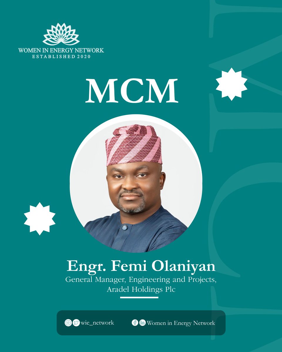 Our MCM is the General Manager– Engineering and Projects, Aradel Holdings Plc, Engr Femi Olaniyan

#MCM #EngineeringLeadership #OilAndGasNigeria #AradelHoldings #ChemicalEngineering #ProjectManagement #EnergyExcellence #MarginalFieldDevelopment #SurfaceEngineering #GasProcessin