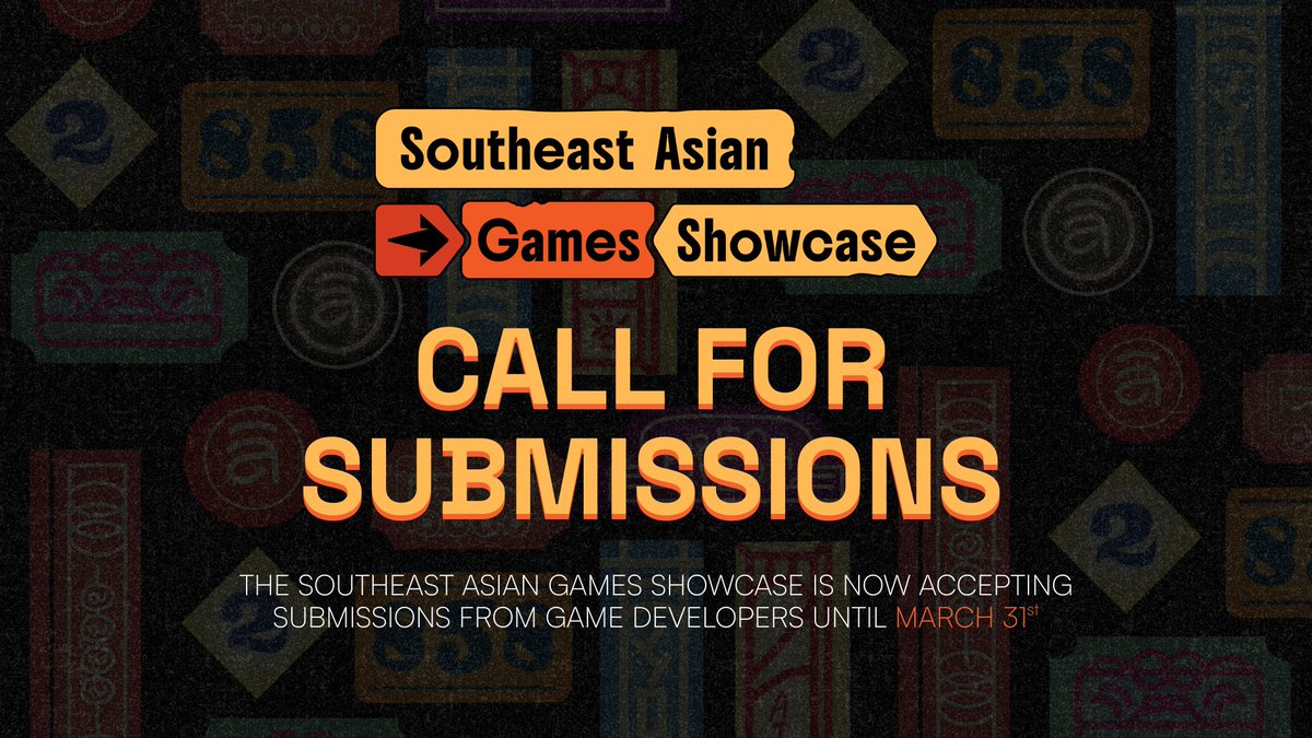 The Southeast Asian Games Showcase is BACK this Summer!

Submissions are now open to Southeast Asian based developers + Southeast Asian led teams.

The showcase goes live in June during the week of Summer Game Fest ☀️

🗓️ Submit your game by March 31st via the form below!