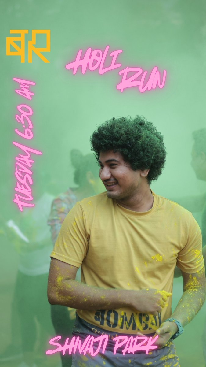 BombayRunning's tweet image. Come join the Crew for बीर की होली 
on 03 March, at The Park Club, Shivaji Park. 6:30 AM.

#BombayRunning