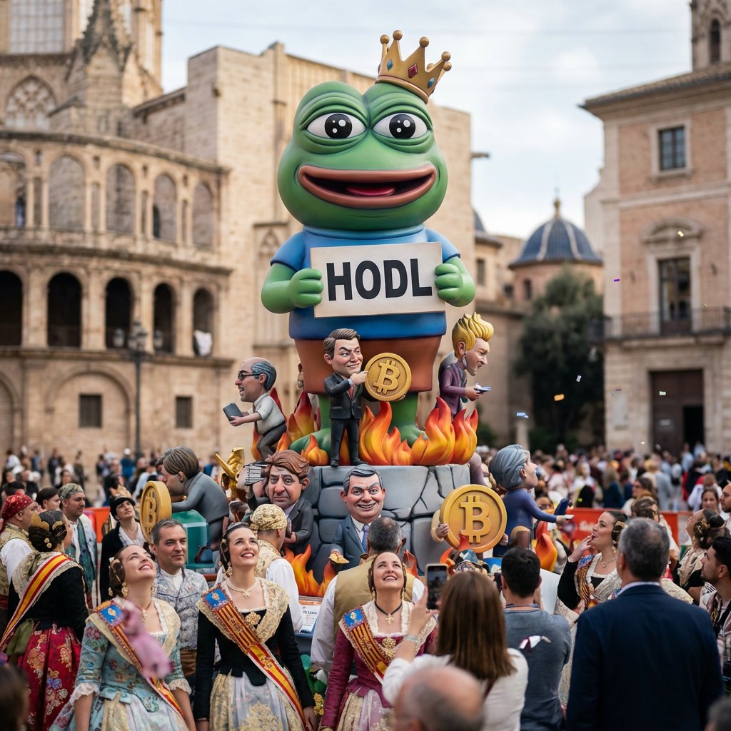 FallasArt's tweet photo. 🐸 PEPE
@pepecoineth @pepe_fgm 
Fallas teaches you one thing:

If it’s hyped…
It’s probably about to burn 🔥
PEPE HODL? 🐸🚀
Or ashes tomorrow?

#PEPE #memecoin #crypto #HODL #Fallas 
#Fallas #FallasArt #memecoin #ThisIsFine #HODL #CryptoHumor #BuildBurnLive #Solana #Ninot https://t.co/8HTxIV28II