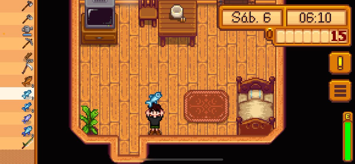 obriguei minha mulher a jogar stardew valley cmg e agora ela é viciada em pescar e me manda foto com os peixinhos dela🥹🤏