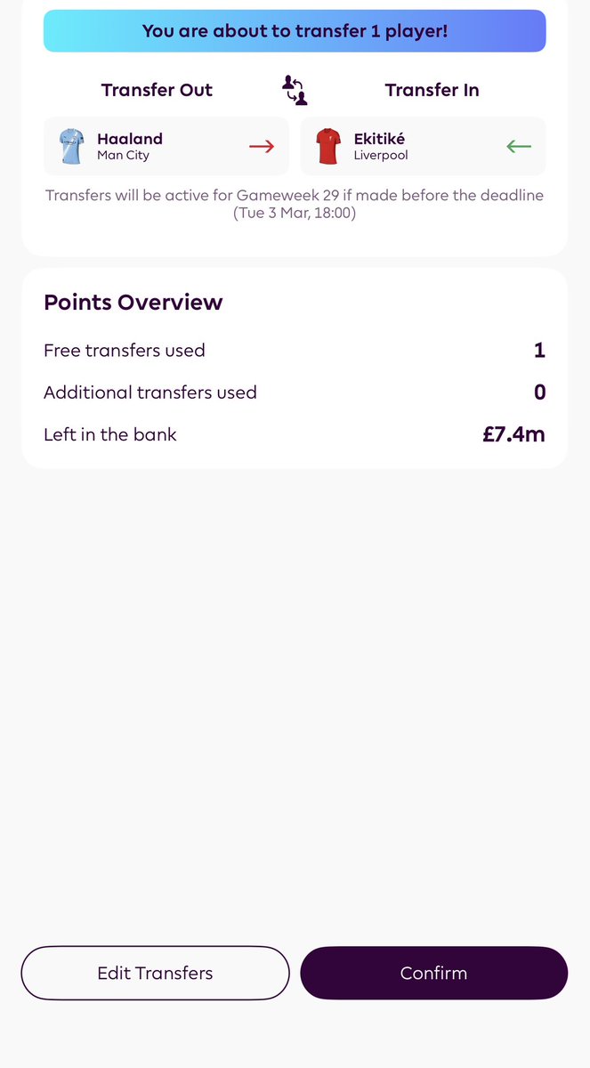FPL_Dynamo's tweet photo. HAALAND IS OUT ❌

Just had confirmation so looks I’ll be doing the switch ✅

Who are you guys selling to ?

#FPL https://t.co/BW8KksaPmw