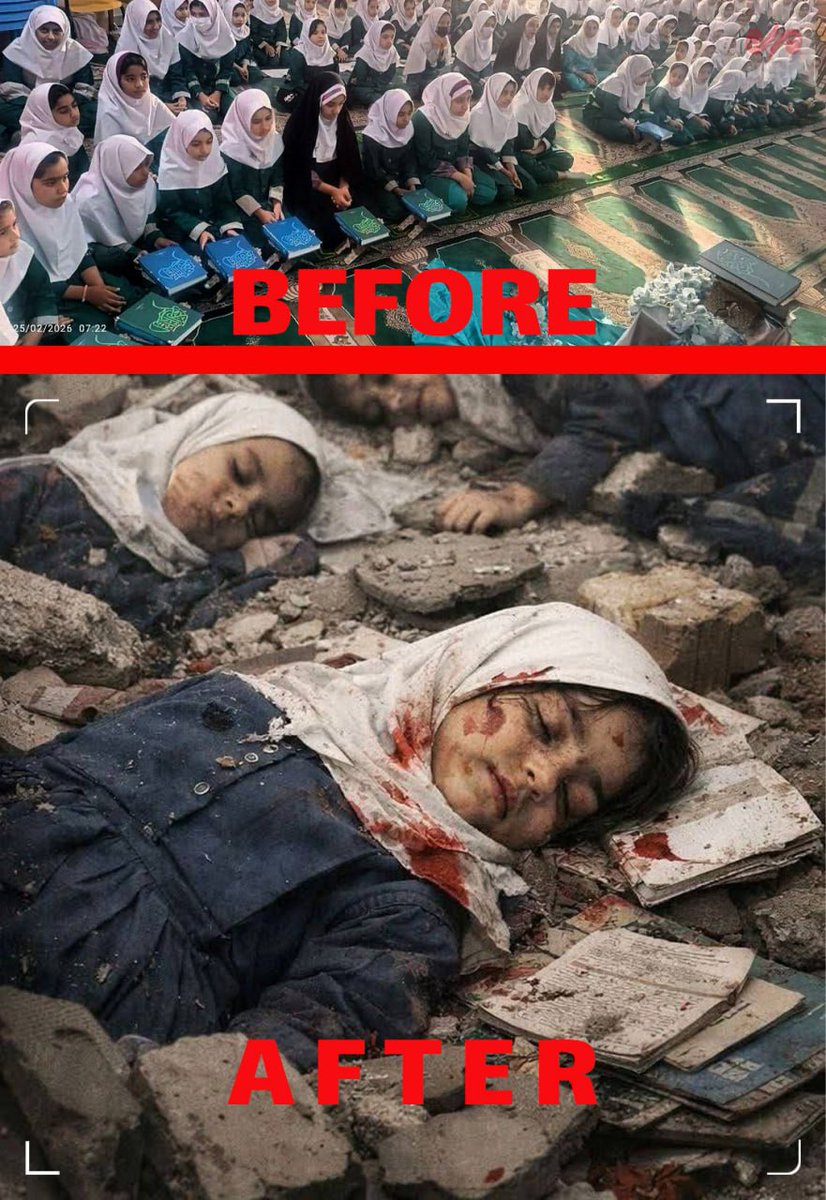 While our brave people mourn the cowardly assassination of #Iran’s great leader and the massacre of 165 innocent children killed by American and Israeli missiles in the city of #Minab in southern Iran, #Israel and the #UnitedStates continue to indiscriminately strike residential