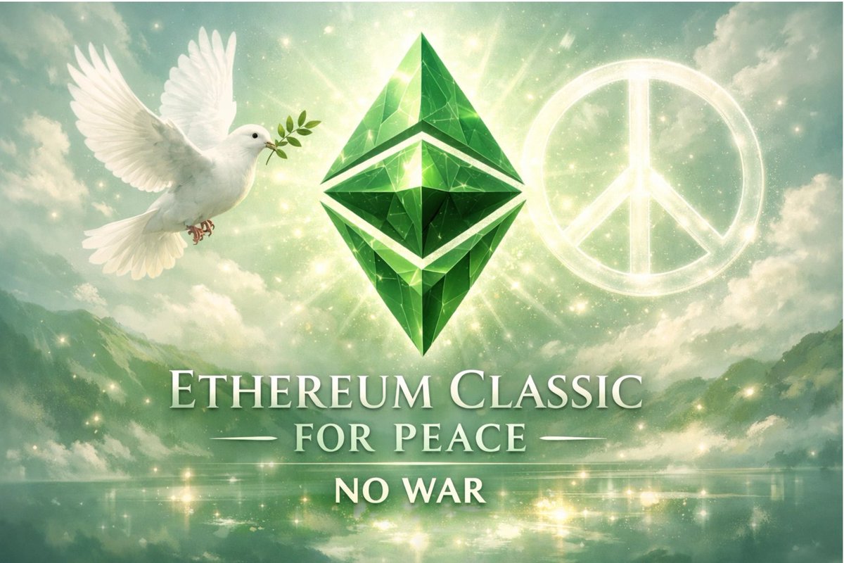 ILGIRAS0LE's tweet photo. As a decentralized network founded on the principles of freedom, immutability, and individual sovereignty, Ethereum Classic promotes global cooperation and firmly rejects violence, standing ideally against the destruction brought about by war.

#EthereumClassic  #CryptoForPeace https://t.co/9DaSwNGYWA