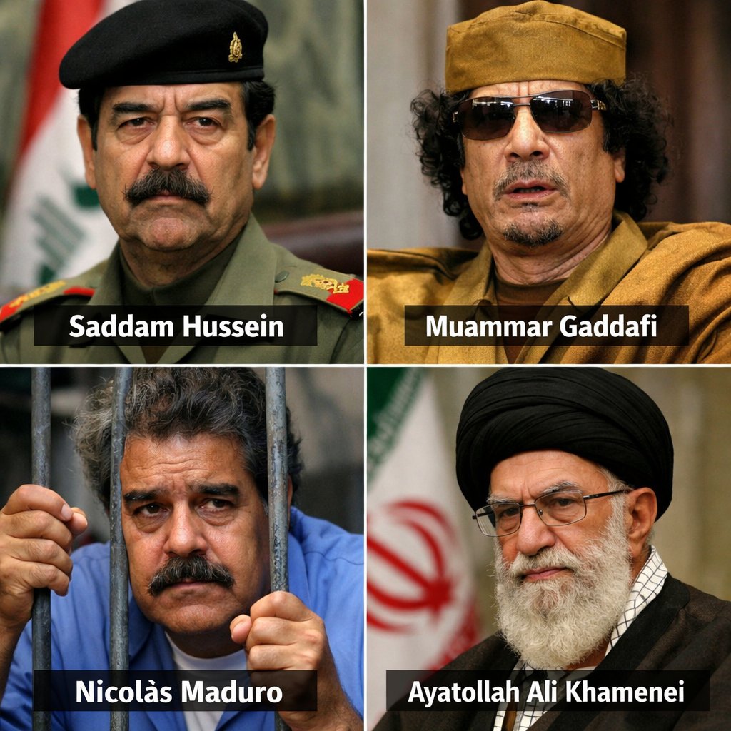 अगर आप अमेरिका🇺🇲 के खिलाफ हो? 
तब आपका अंजाम बुरा होगा अगर आपके पास परमाणु हथियार नही है।

•सद्दाम हुसैन🇮🇶– मारा गया।
•मुअम्मर गद्दाफी 🇱🇾– मारा गया।
•निकोलस मादुरो🇻🇪– बंदी बना लिया गया।
•अयातुल्लाह अली खामेनेई🇮🇷– मारा गया।
#IranWar