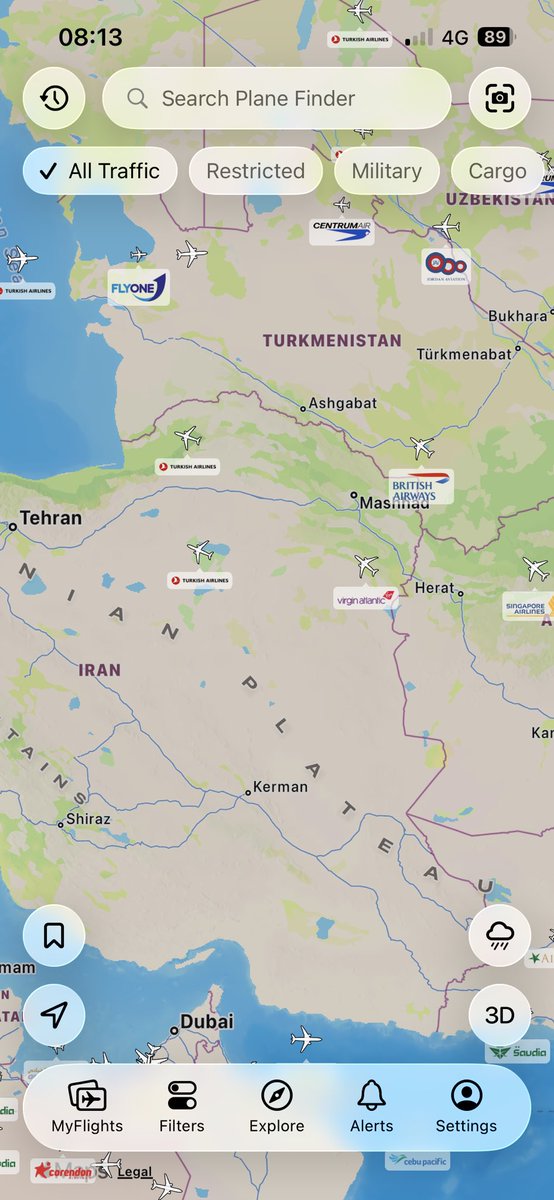 Simon11037949's tweet photo. @VirginAtlantic Virgin over Iran airspace? https://t.co/l5EzFC4uox