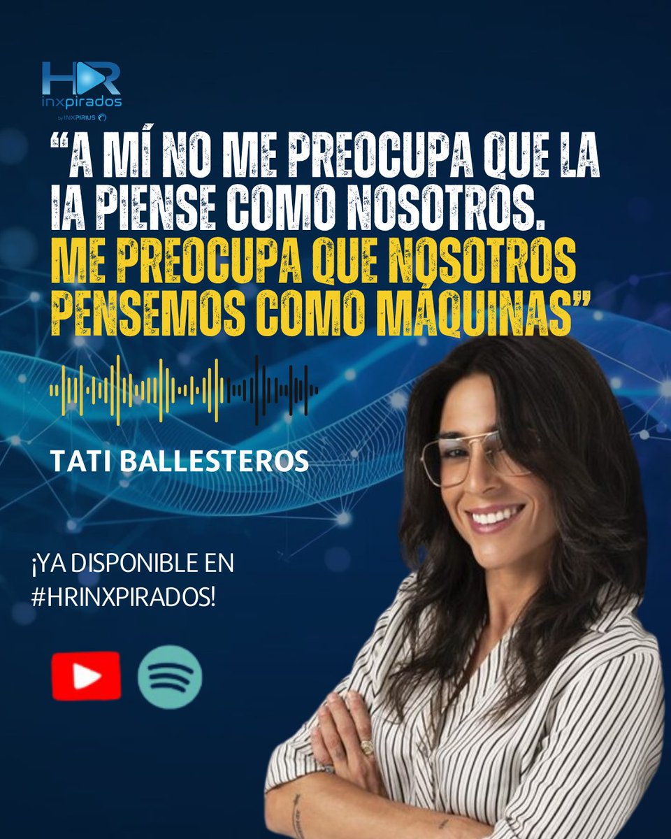 El riesgo no es que la #IA piense como nosotros.
Es que nosotros empecemos a pensar como máquinas.

Tati Ballesteros en #HRInxpirados.

🎥 YouTube buff.ly/3urmiLC

🎧 Spotify buff.ly/9xO1raa

#RRHH #liderazgo
