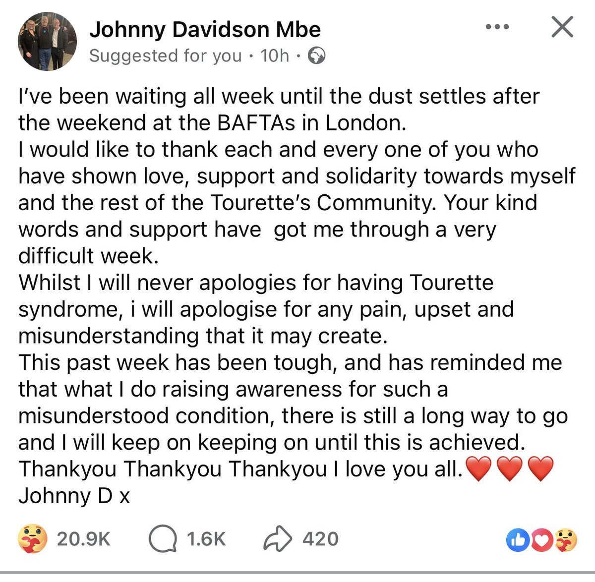 From John. X

#Tourettes