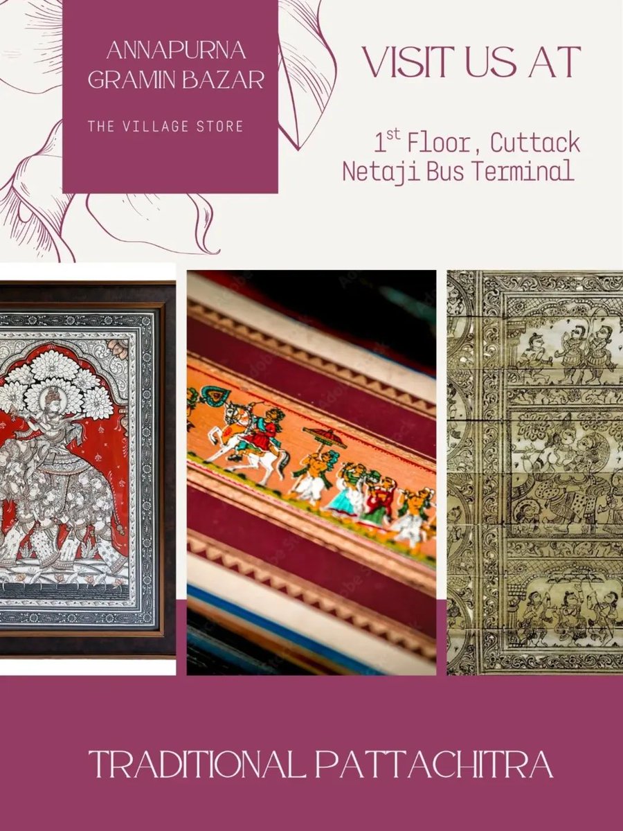 Discover the timeless beauty of Traditional Pattachitra, where every stroke tells a sacred story. 🎨✨
Handcrafted by skilled artisans, each piece reflects Odisha’s rich cultural heritage.
Intricate details, natural colors, and mythological narratives come alive on canvas.