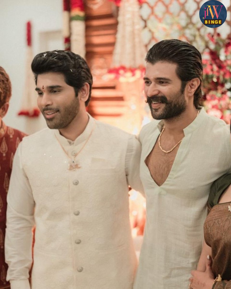 jfwdigital's tweet image. Newlyweds Vijay Devarakonda &amp;amp; Rashmika Mandana join Allu Sirish' pre wedding festivities.

#vijaydevarakonda #rashmikamandanna #virosh #jfwbinge