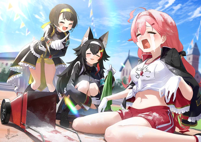 No.15 てんやわんやであえんびえんの運動会準備 #みこめもりー #miko_Art