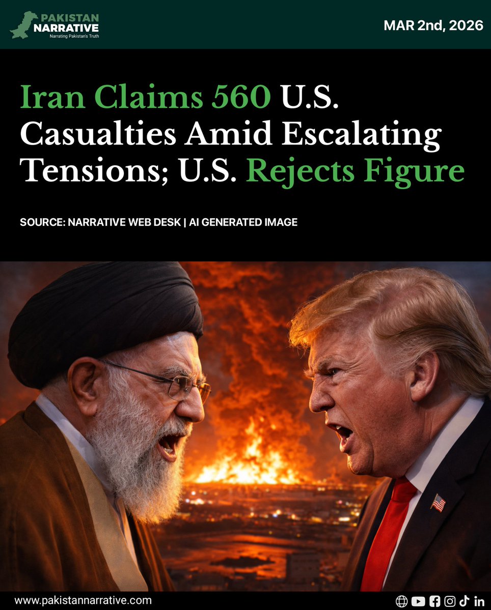 narrative_pk's tweet image. Ir-an’s Revolutionary Guard has circulated statements alleging that its recent mis-sile and drone stri-kes on U.S. bases caused around 560 American personnel to be kil-led or wou-nded. 

Washington’s Central Command has firmly denied those figures, confirming instead that three