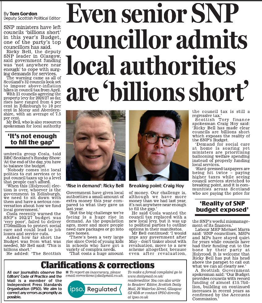 “Billions short.”
That’s not the opposition talking. That’s the SNP.

But don’t worry, there’s always cash for grievance politics, Gaza, fake foreign embassies and free bus travel for asylum seekers.